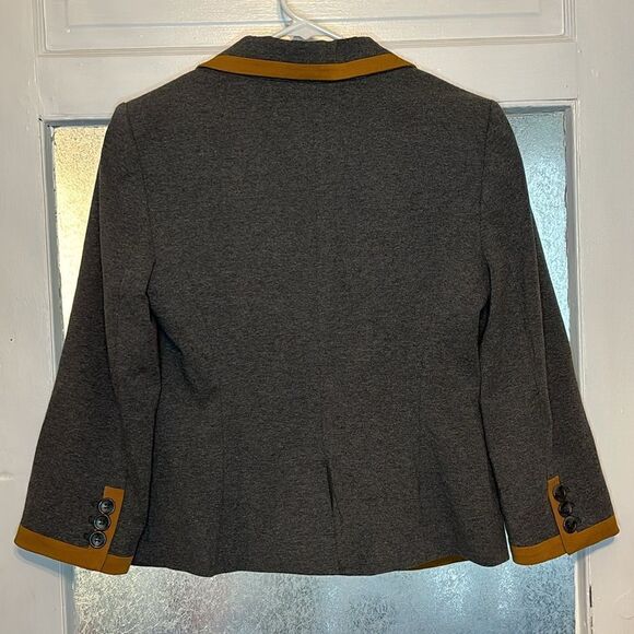 OBR Women’s Gray and Yellow Lined Collared Blazer Jacket 3/4 Sleeve Size Small - Picture 5 of 5